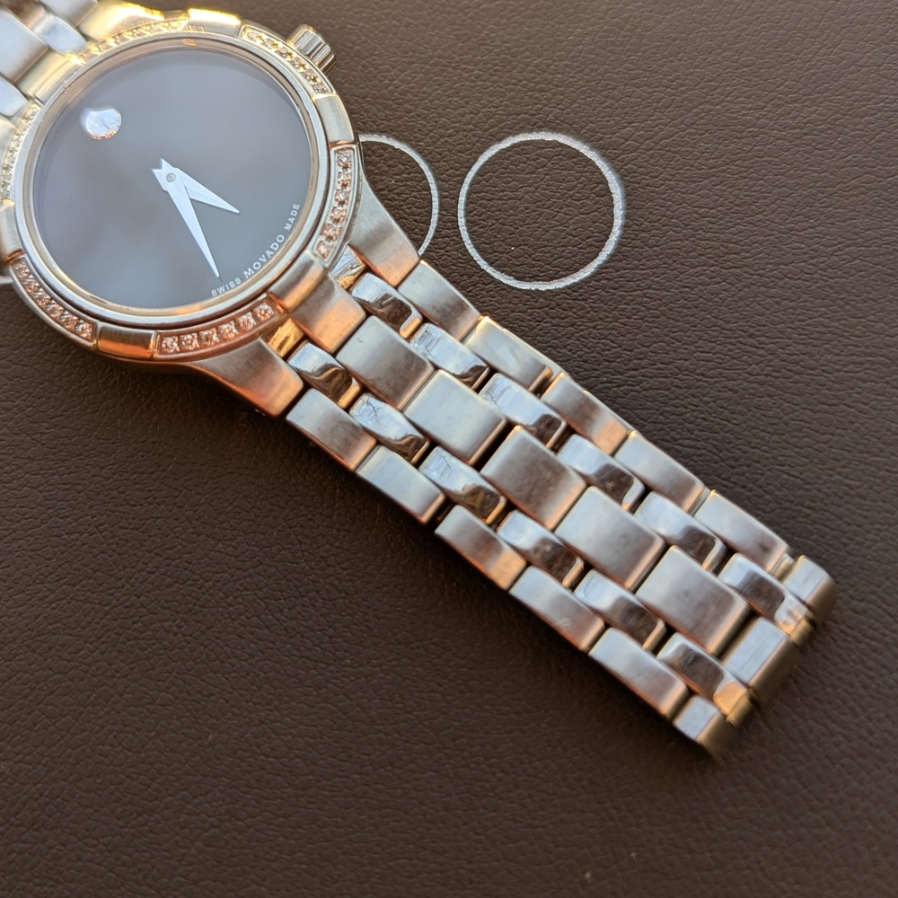Movado Silver Diamond Watch - Picture 2 of 12